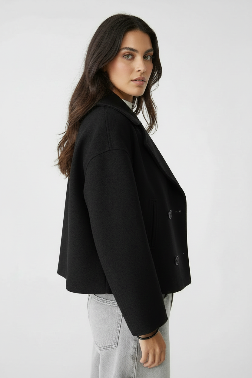 Stylish Short Women's Jacket with Double-Breasted Design - Senna