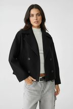 Stylish Short Women's Jacket with Double-Breasted Design - Senna