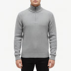 Johan - Men's Slim Fit Sweater with Quarter Zip and High Collar
