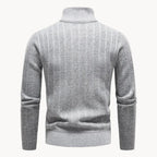 Johan - Men's Slim Fit Sweater with Quarter Zip and High Collar