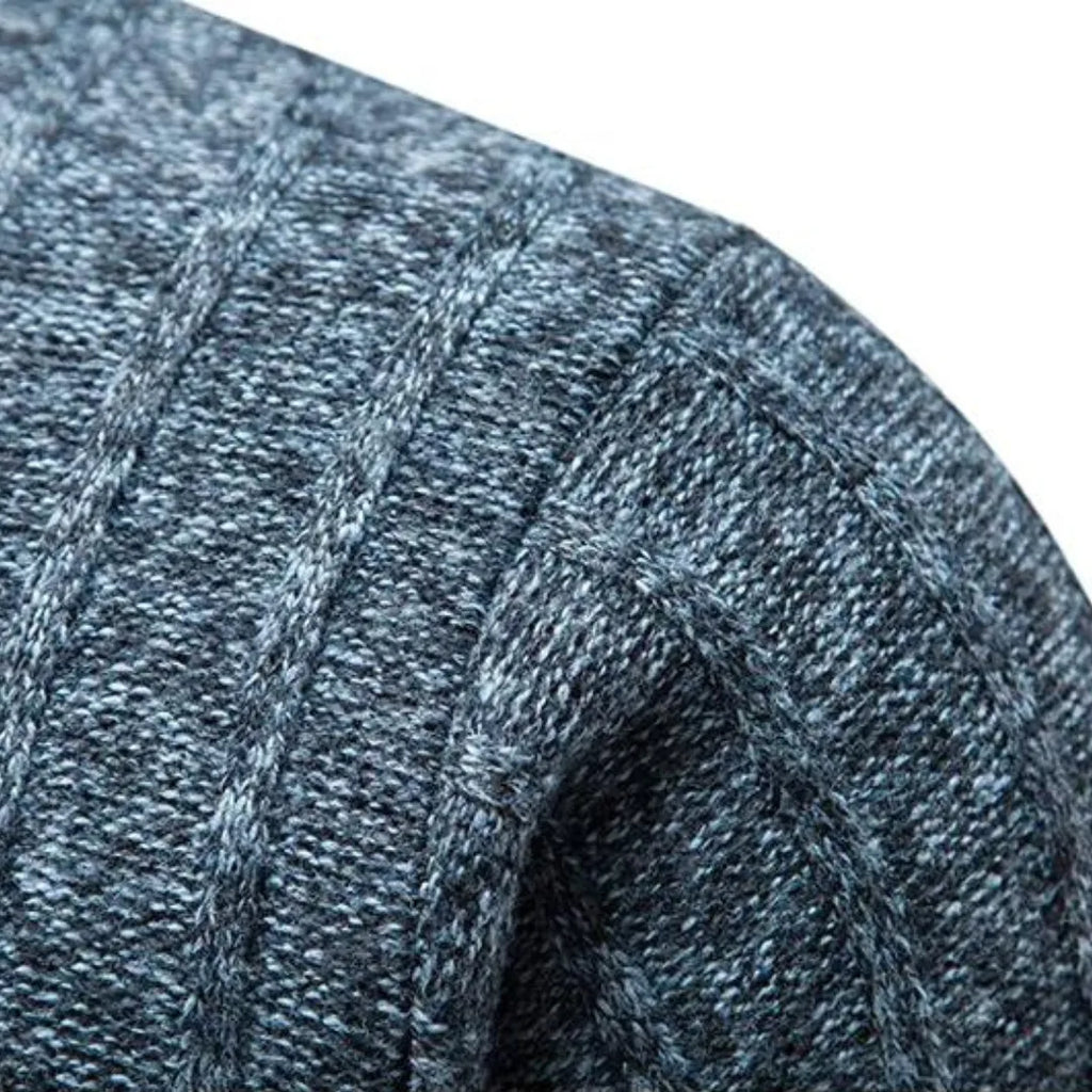 Johan - Men's Slim Fit Sweater with Quarter Zip and High Collar