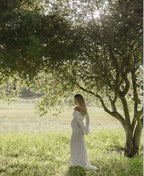 Elcevi | Maternity Dress With Lace And Flowing Fit Elegance For Women
