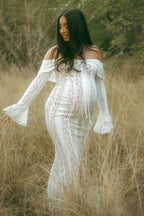 Elcevi | Maternity Dress With Lace And Flowing Fit Elegance For Women