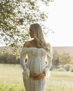 Elcevi | Maternity Dress With Lace And Flowing Fit Elegance For Women