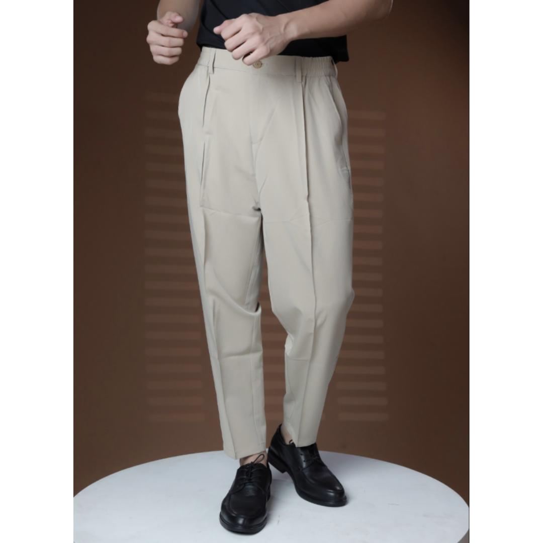 Carl - Men's Straight-Cut Pleated Trousers