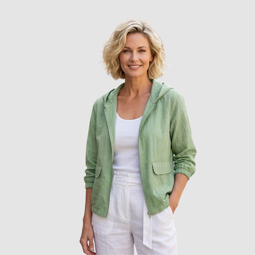 Elcevi | Windproof Rain Jacket with Hood Loose Fit For Women