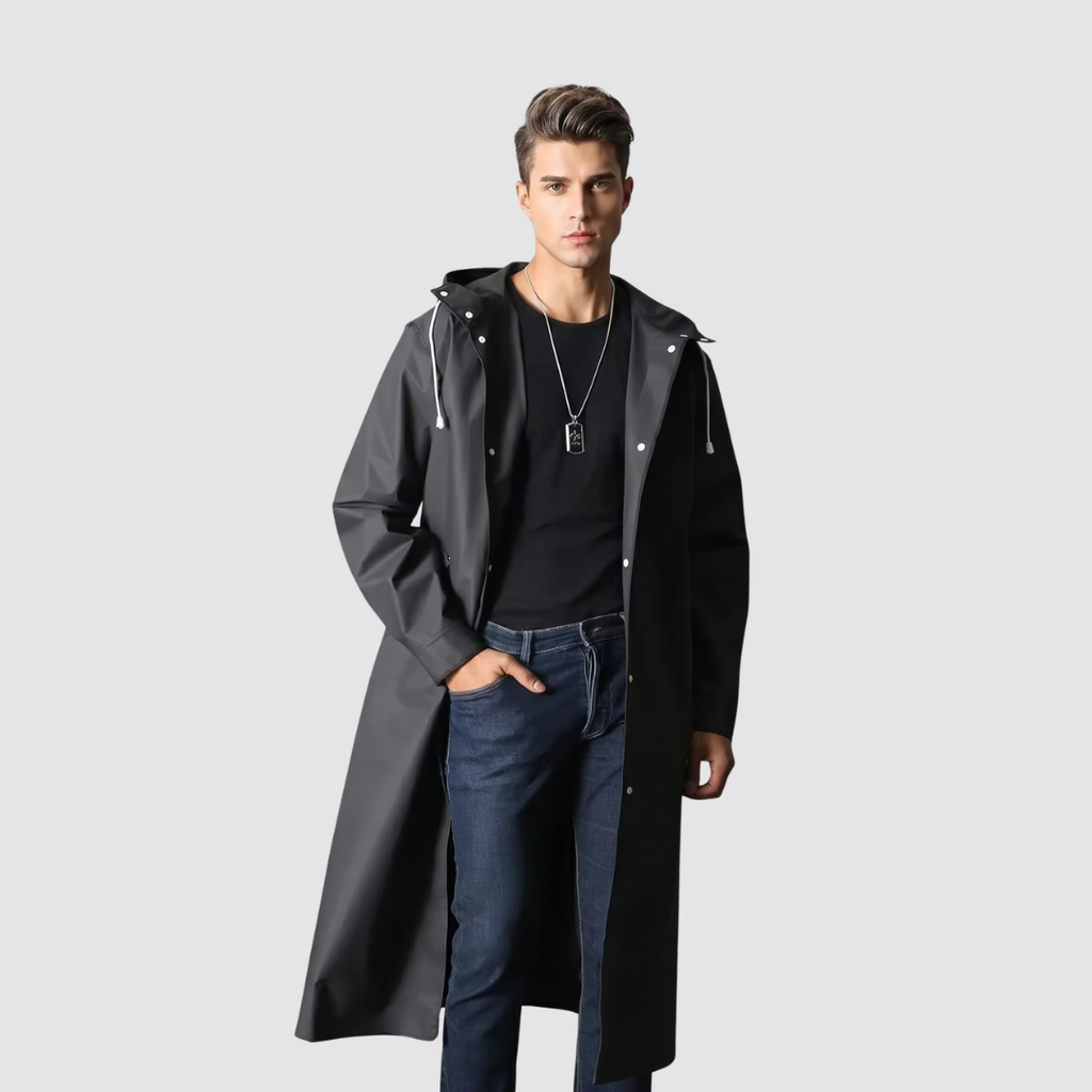 Elcevi | Raincoat Waterproof Black Windbreaker For  Women / Men