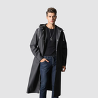 Elcevi | Raincoat Waterproof Black Windbreaker For  Women / Men