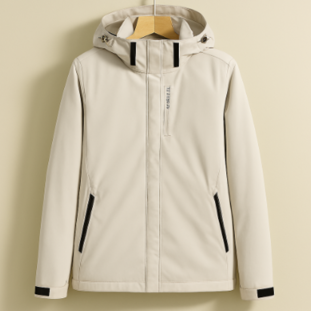 Lia | Women's Elegant Rain Jacket Hood Details Functionality