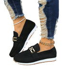Jenny | Suede Loafers with Gold Accents