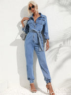 Bella | Modern Denim Utility Jumpsuit