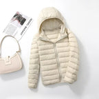Kim | Down coat hood ultralight packable featherlight warmth winter jacket