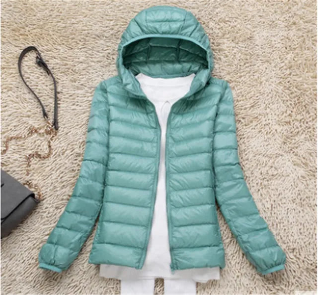 Kim | Down coat hood ultralight packable featherlight warmth winter jacket