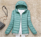 Kim | Down coat hood ultralight packable featherlight warmth winter jacket