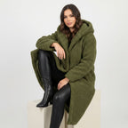 Warm Long Teddy Women's Coat with Luxurious Fleece Lining - Emma