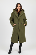 Warm Long Teddy Women's Coat with Luxurious Fleece Lining - Emma