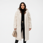 Warm Long Teddy Women's Coat with Luxurious Fleece Lining - Emma