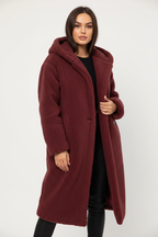 Warm Long Teddy Women's Coat with Luxurious Fleece Lining - Emma