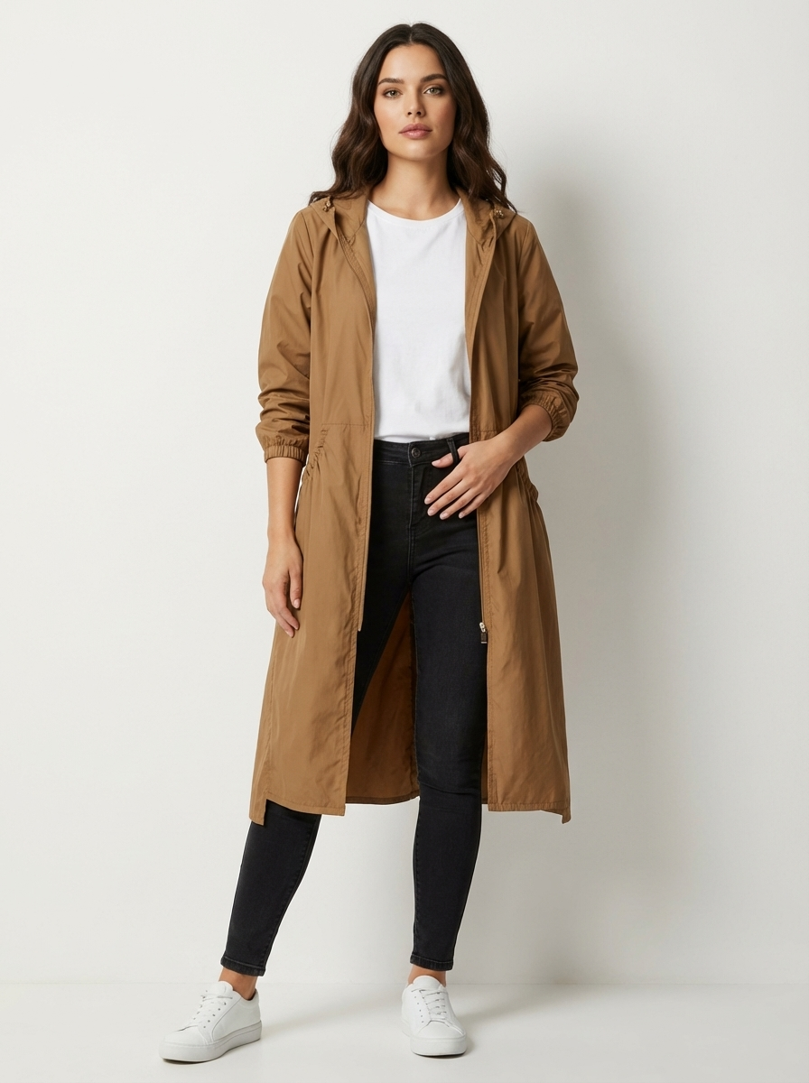 Avy | Women's Long Hooded Rain Jacket