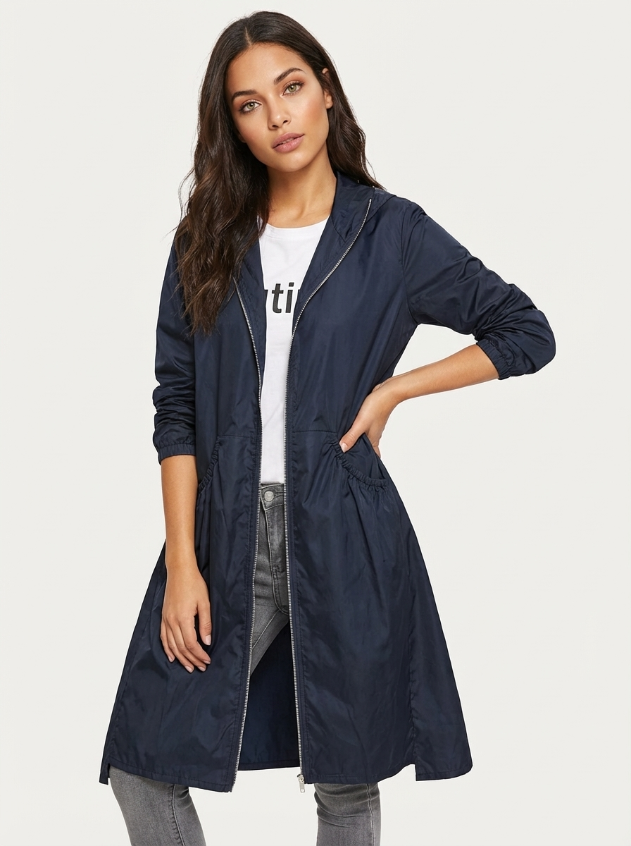 Avy | Women's Long Hooded Rain Jacket