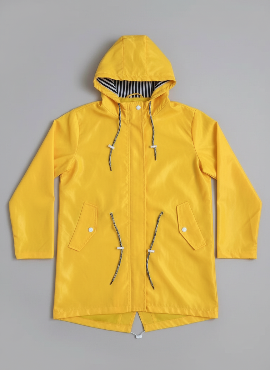Lia | Weatherproof Coat With Hood NCFY-16 Coated Polyester Fiber Blend