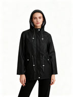Lia | Weatherproof Coat With Hood NCFY-16 Coated Polyester Fiber Blend