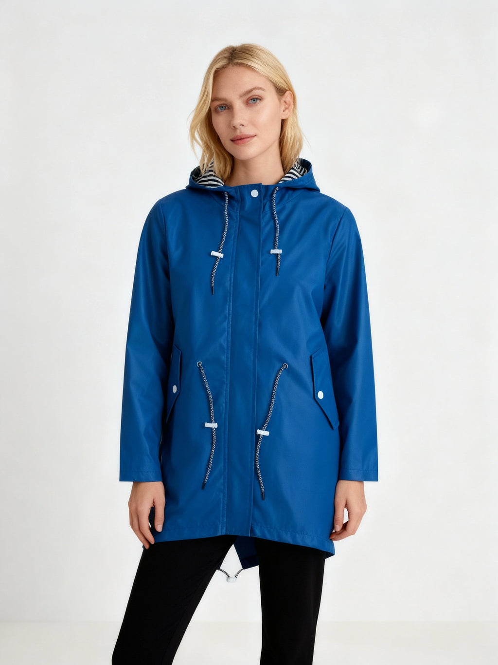 Lia | Weatherproof Coat With Hood NCFY-16 Coated Polyester Fiber Blend