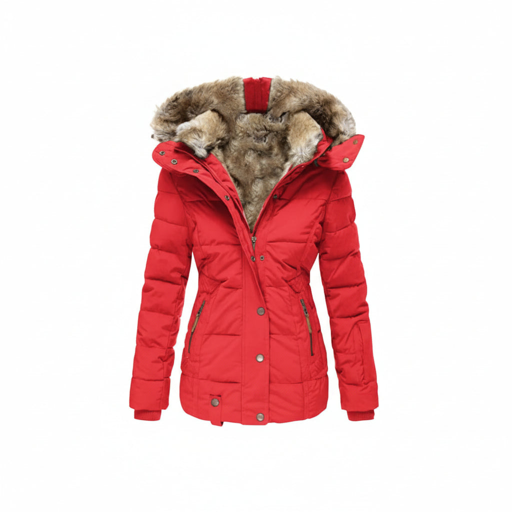 Kim | Winter Jacket With Fleece Lining And Hood Four Pockets