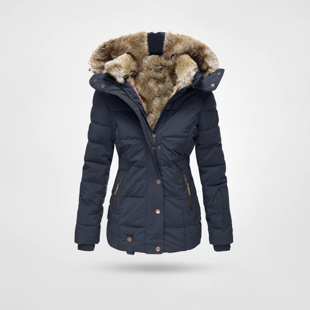 Kim | Winter Jacket With Fleece Lining And Hood Four Pockets