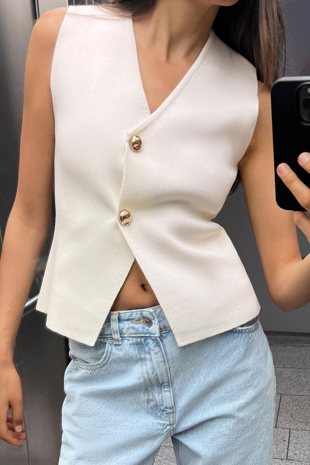 Isabelle| Elegant Asymmetrical Vest Top