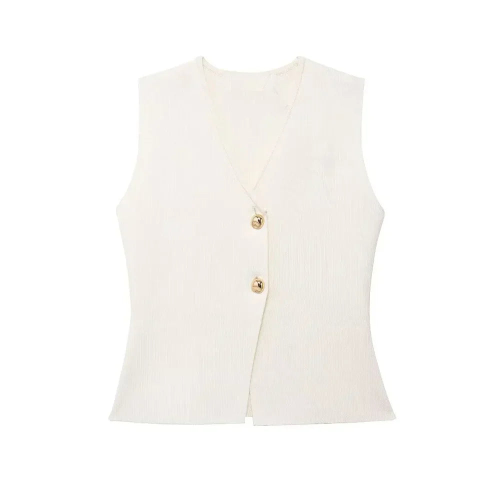 Isabelle| Elegant Asymmetrical Vest Top