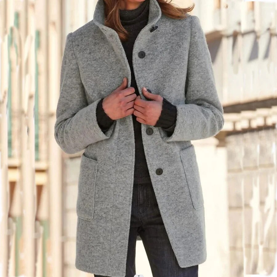 Lia | Wool coat for women, winter, button closure, elegant style
