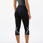 Elcevi | High Waisted Capri Leggings with Pocket For Women