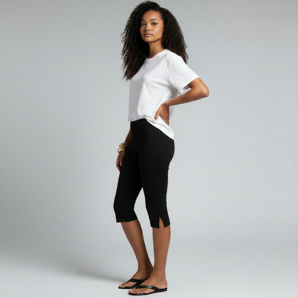 Elcevi | High Waisted Capri Pants with Pockets For Women