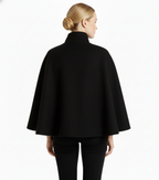 Lia Wool Coat for Women – Elegant High Collar with Removable Belt & Relaxed Fit