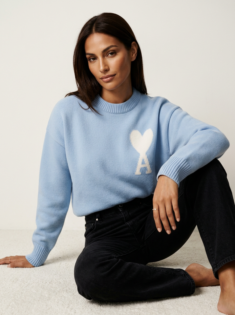 Amber - Soft Heart Knit Sweater for Women