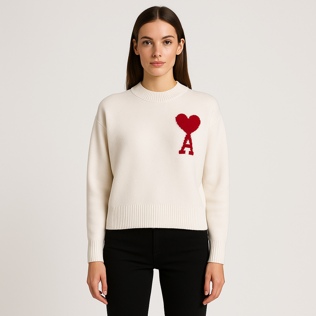 Amber - Soft Heart Knit Sweater for Women