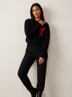 Amber - Soft Heart Knit Sweater for Women