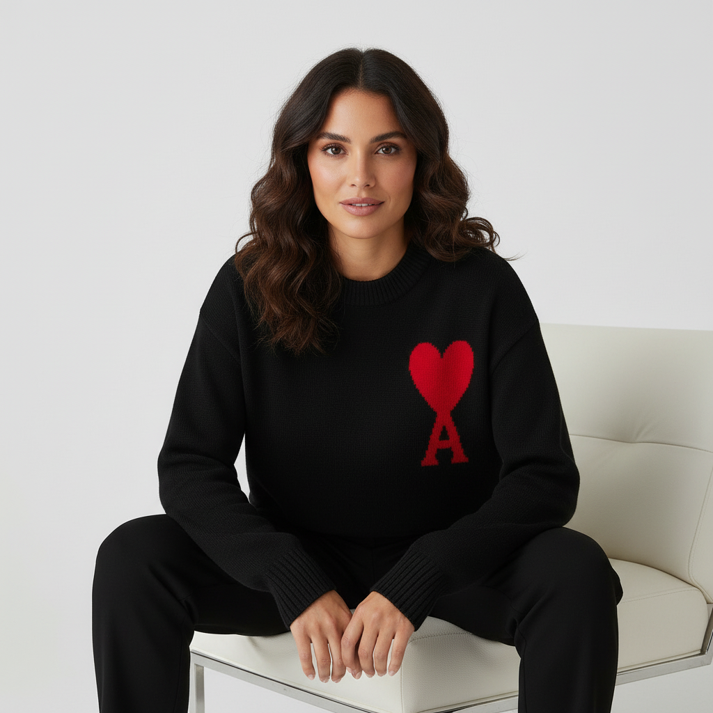 Amber - Soft Heart Knit Sweater for Women