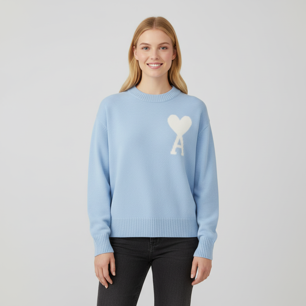 Amber - Soft Heart Knit Sweater for Women