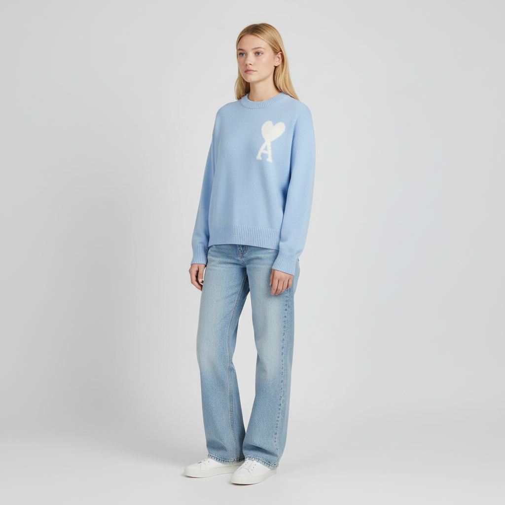 Amber - Soft Heart Knit Sweater for Women