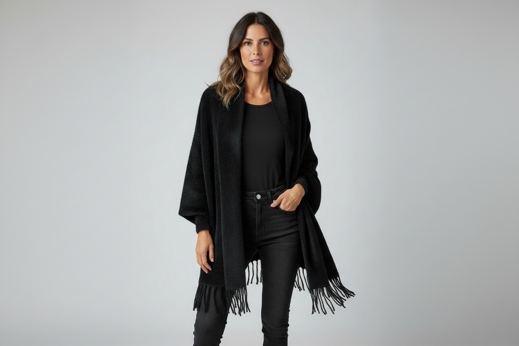 Lia | Women's Open-Front Cardigan with Fringe Hem
