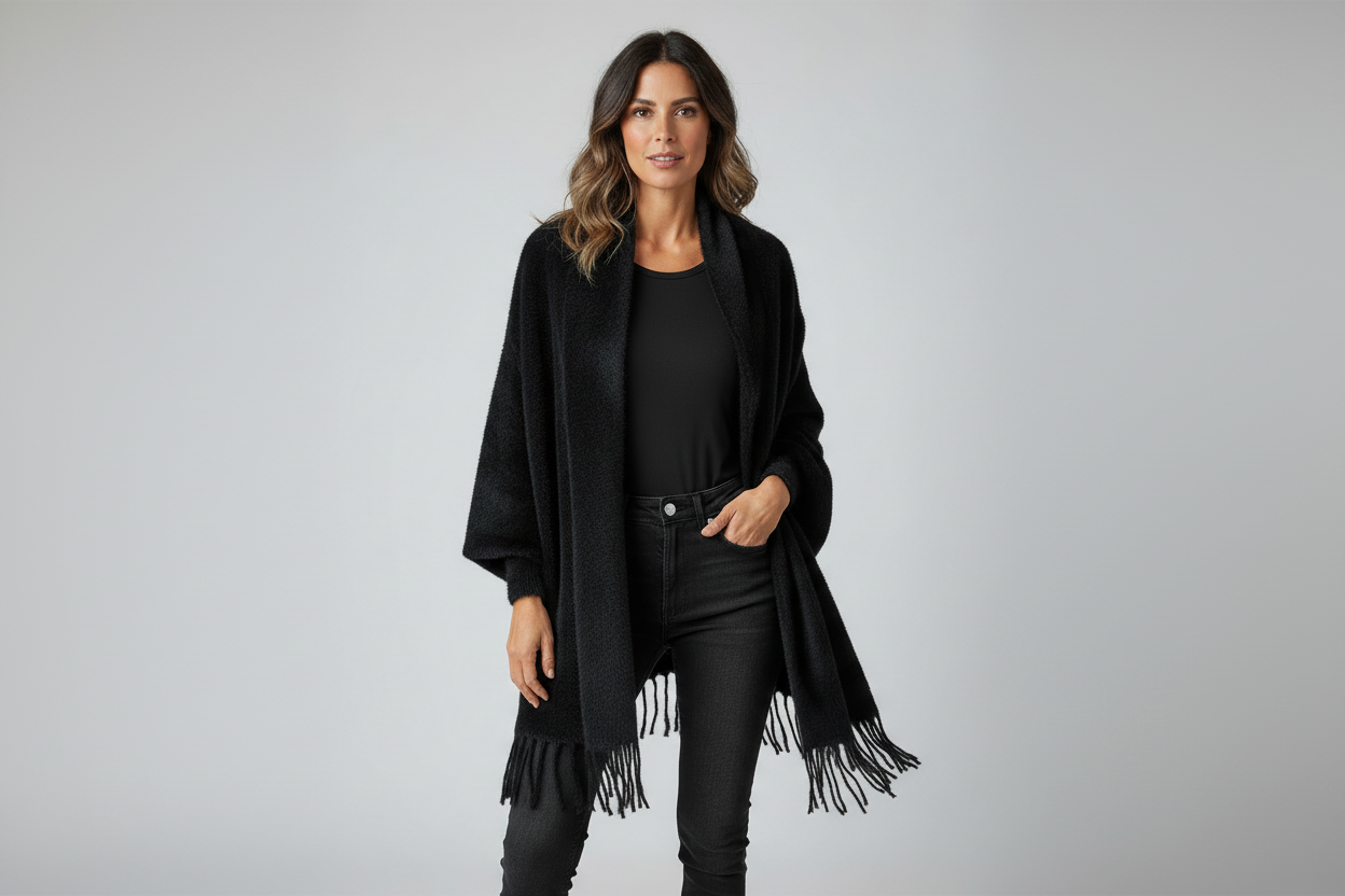 Lia | Women's Open-Front Cardigan with Fringe Hem