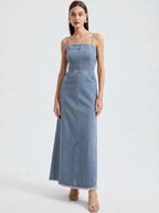 Lina | Denim Maxi Dress
