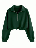 Lia | Cropped Hoodie with Zip and Drawstring