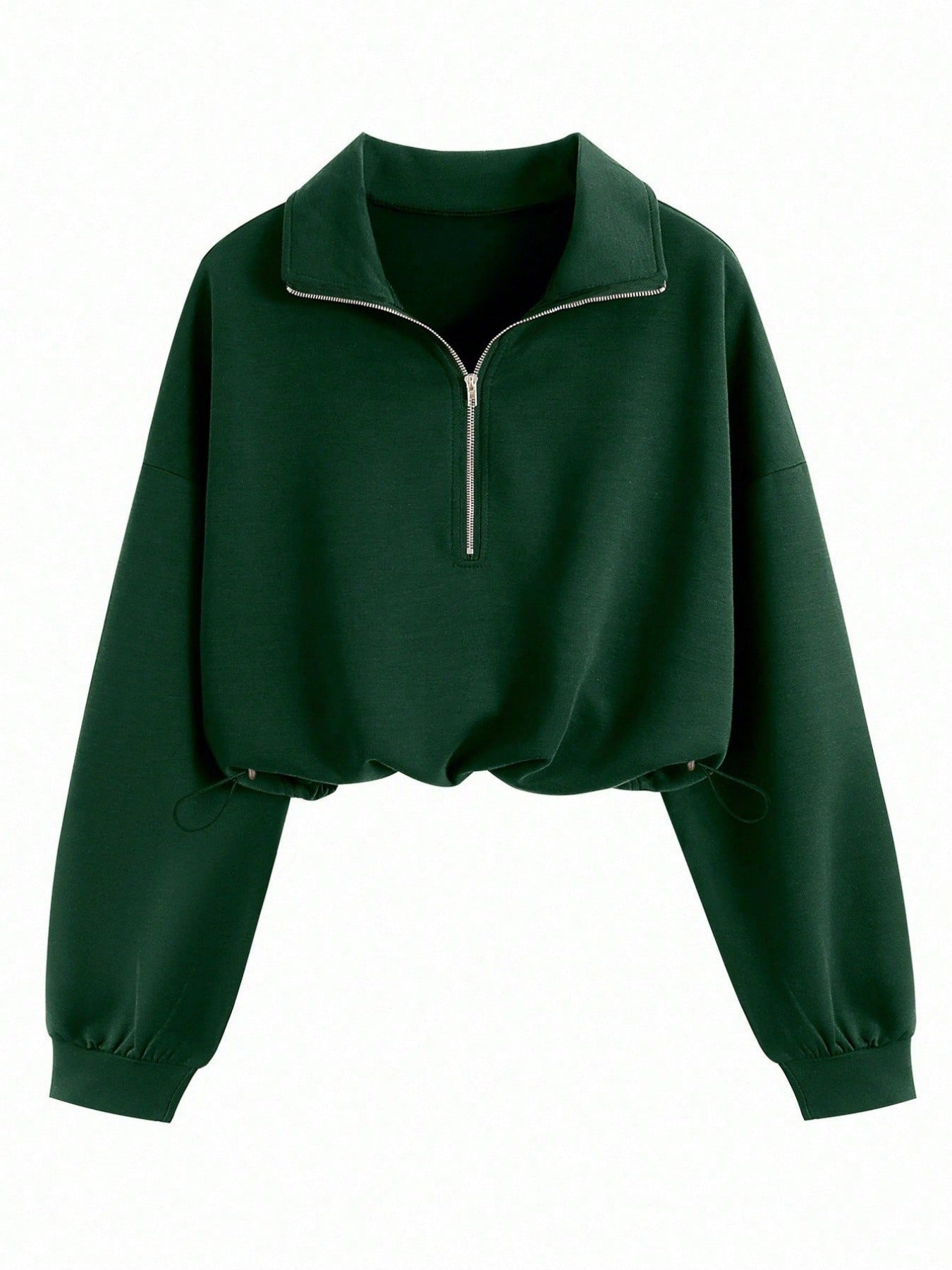 Lia | Cropped Hoodie with Zip and Drawstring