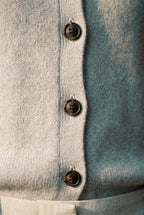 Lisa | Ribbed Button-front Sleeveless Crew Neck Vest