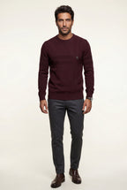 Structured Tonal Textured Crewneck Sweater | Liam
