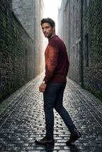 Structured Tonal Textured Crewneck Sweater | Liam