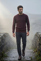 Structured Tonal Textured Crewneck Sweater | Liam